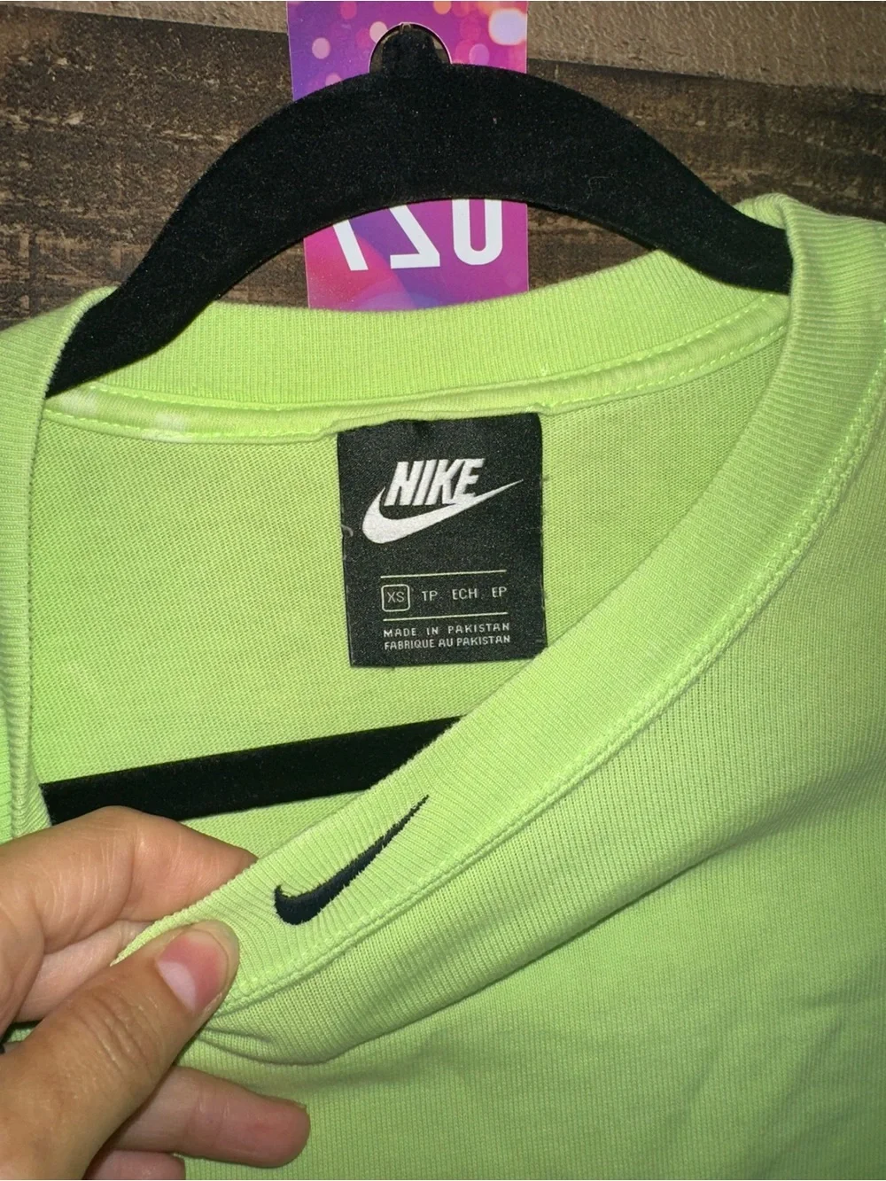 Nike Women’s Sporty  T-shirt Dress, Oversized XS In Lime Green